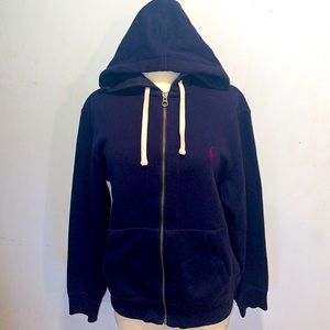 Polo Ralph Lauren Double-Knit Full-Zip Hoodie, Navy Blue M